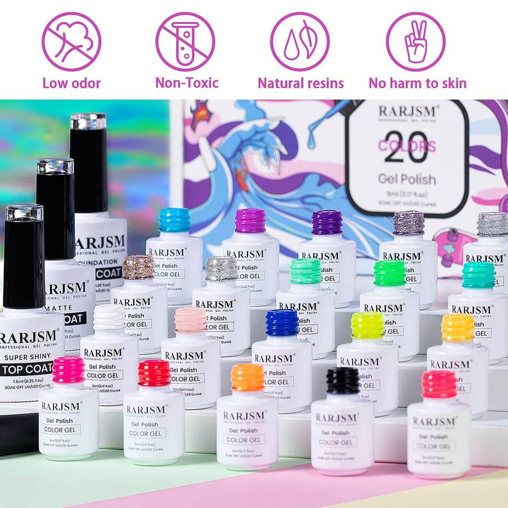 All In One Set | RARJSM® 23 Pcs Gel Nail Polish Set | 5ml