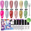 6-teiliges Gel-Nagellack-Set „Shiny Platinum Cat Eye“, 7,5 ml