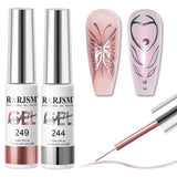 Dúo de Gel Liner Metálico Espejo en Plata y Oro Rosa 8ml