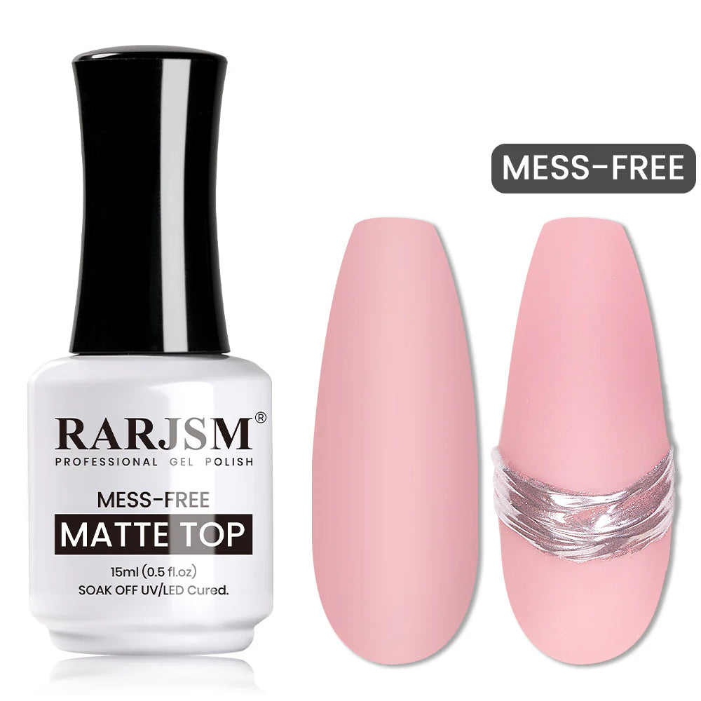 Mess Free Matte Top no wipe matte top coat gel polish smooth finish long-lasting 15ml professional
