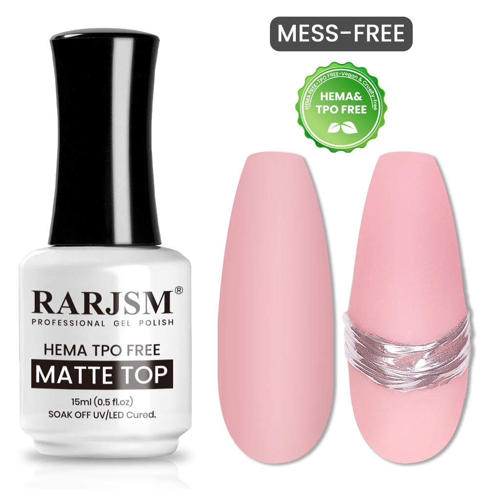 Mess Free Matte Top Coat - TPO HEMA Free No Wipe Velvet Finish 15ml
