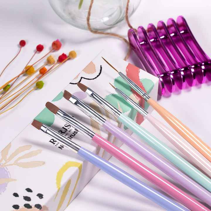 RARJSM ®Nail Art Brushes Set | 6 PCS Gel Polish Nail Art Design Pen Painting Tools