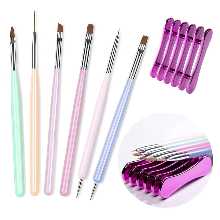 RARJSM ®Nail Art Brushes Set | 6 PCS Gel Polish Nail Art Design Pen Painting Tools