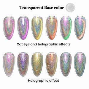 2 IN 1 Dual Effect Holographic and Cat Eye Magnetic Gel Polish