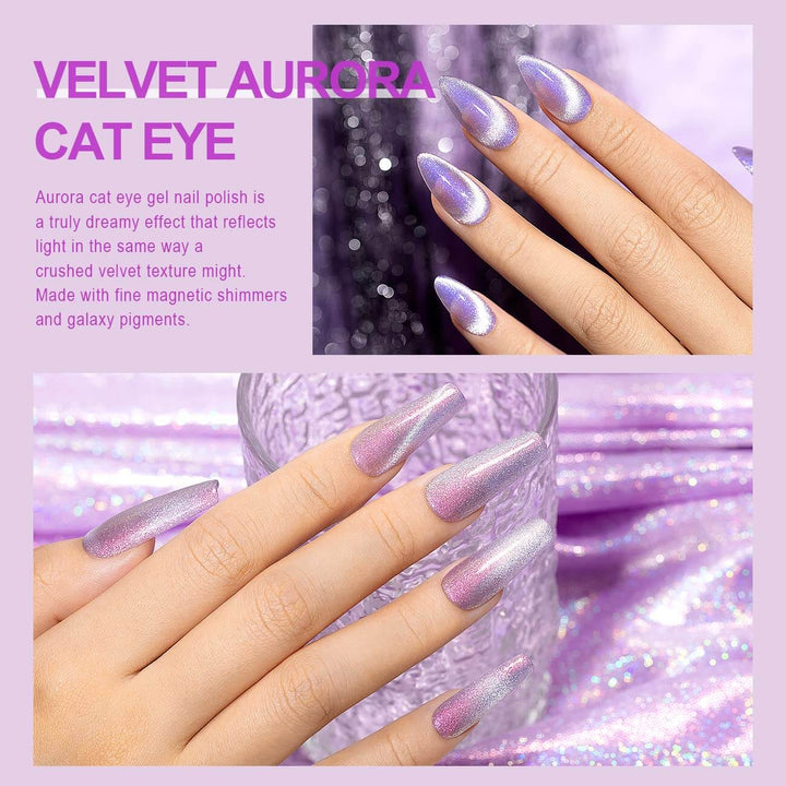 RARJSM ®6 Colors Aurora Velvet Cat Eye Gel Nail Polish Set 7.5 ml
