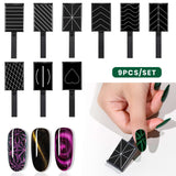 9 Pieces Cat Eye Nail Magnet Tool Set Multifunctional Design Kit
