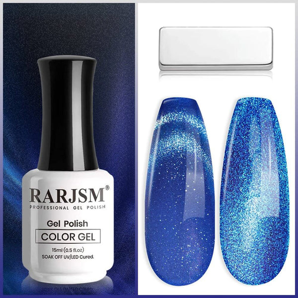RARJSM ®9D Azure blue Ice Jelly Cat Eye Gel Polish 15ml