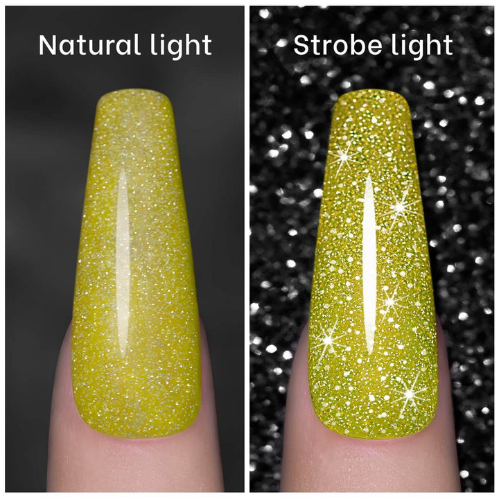 Yellow Sparkle Color | RARJSM ®Reflective Glitter Gel Nail Polish | 7.5ml #268