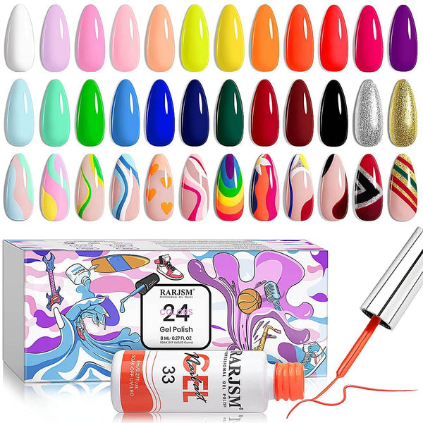 All In One Set | RARJSM ® 24 Colors Painting Nail Gel Polish Set｜8ml - RARJSM