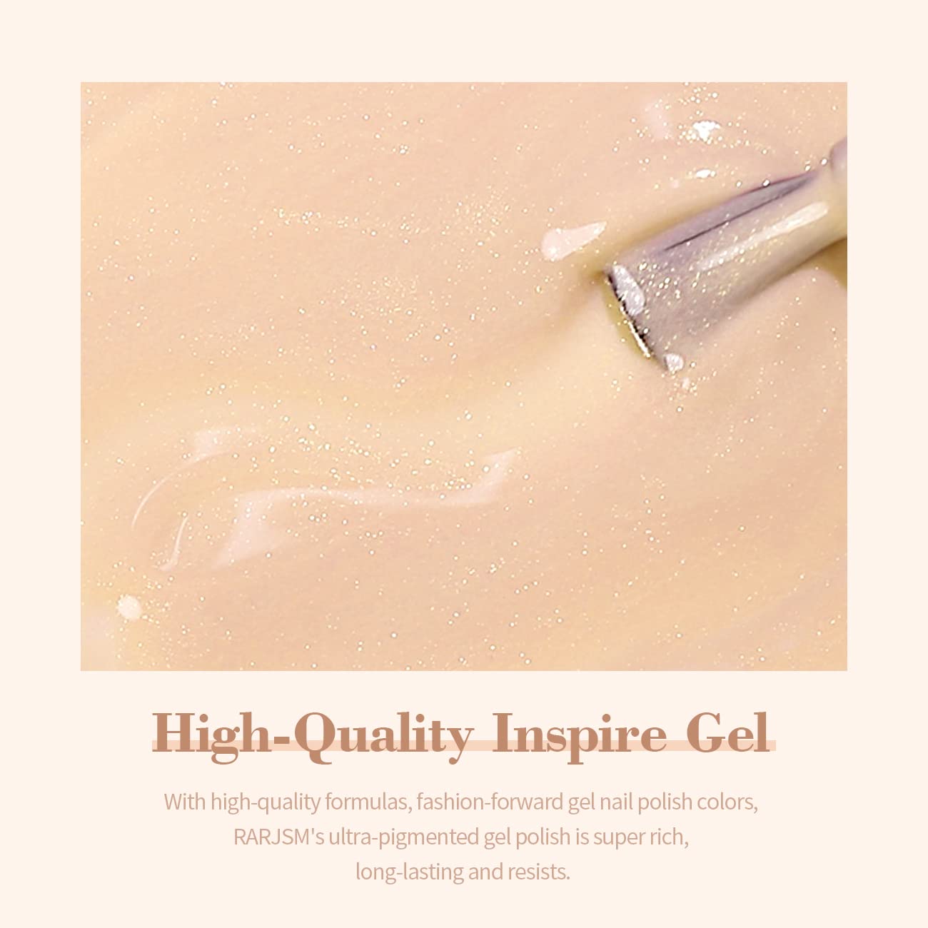RARJSM ® Apricot Gold Shimmer Gel Nail Polish 15ml #424