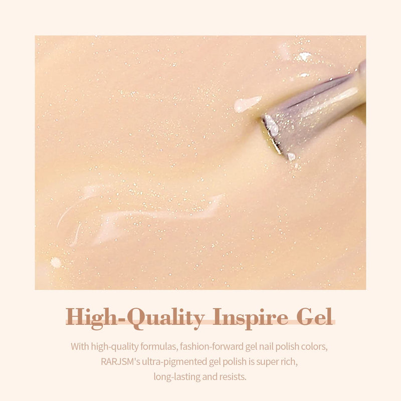 RARJSM ® Apricot Gold Shimmer Gel Nail Polish 15ml #424
