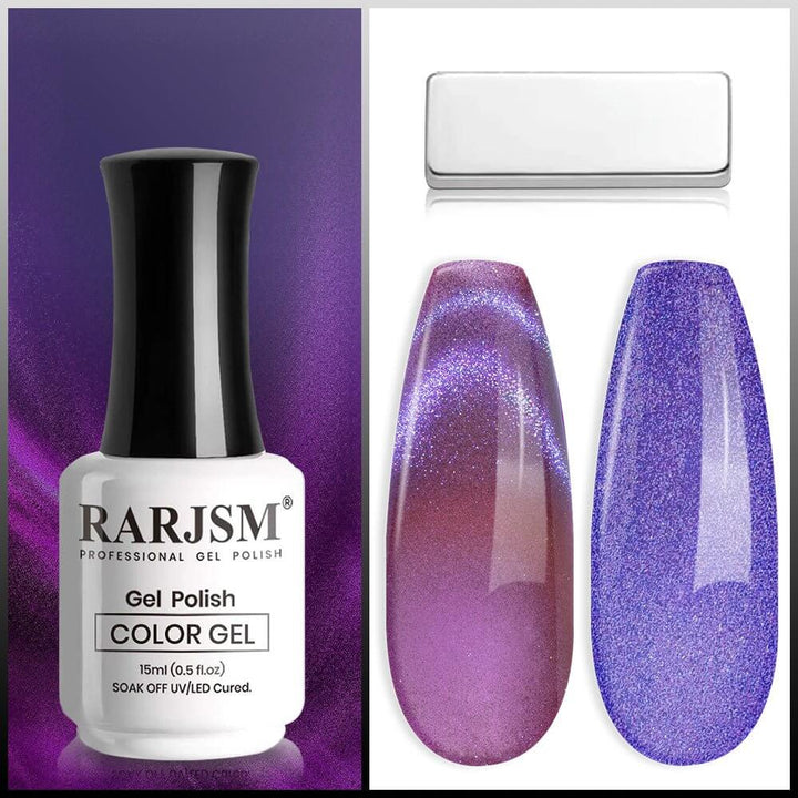 RARJSM ® Aurora Purple Magic Velvet Cat Eye Gel Polish 15ml #718