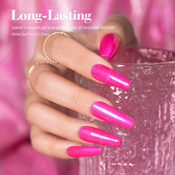 Barbie Pink 2-in-1 Thread pearl gel nail polish 7.5ml #537 - RARJSM