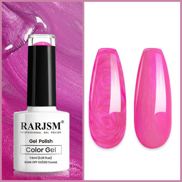 Barbie Pink 2-in-1 Thread pearl gel nail polish 7.5ml #537 - RARJSM
