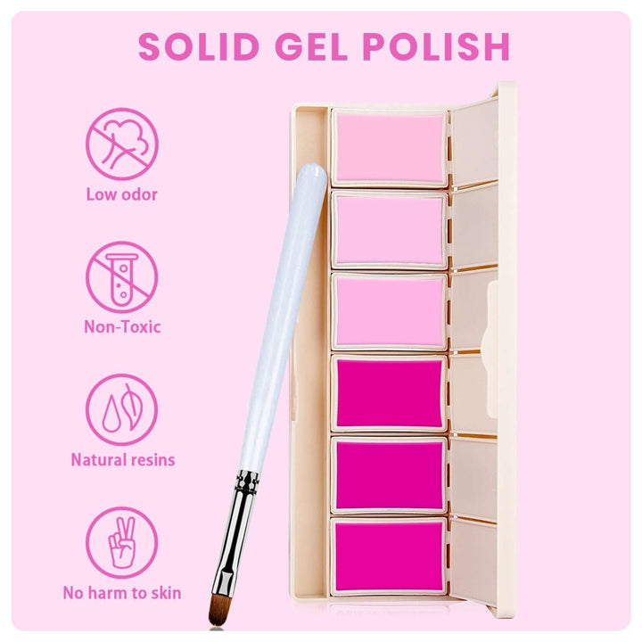 Rarjsm Barbie Pink Collection Solid Cream Gel Polish 6 Colors Set