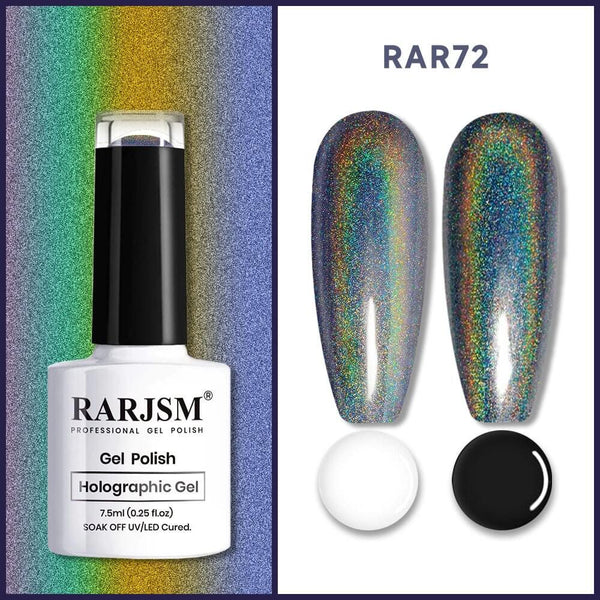 RARJSM ® Black Holographic Gel Nail Polish-7.5 ml-
