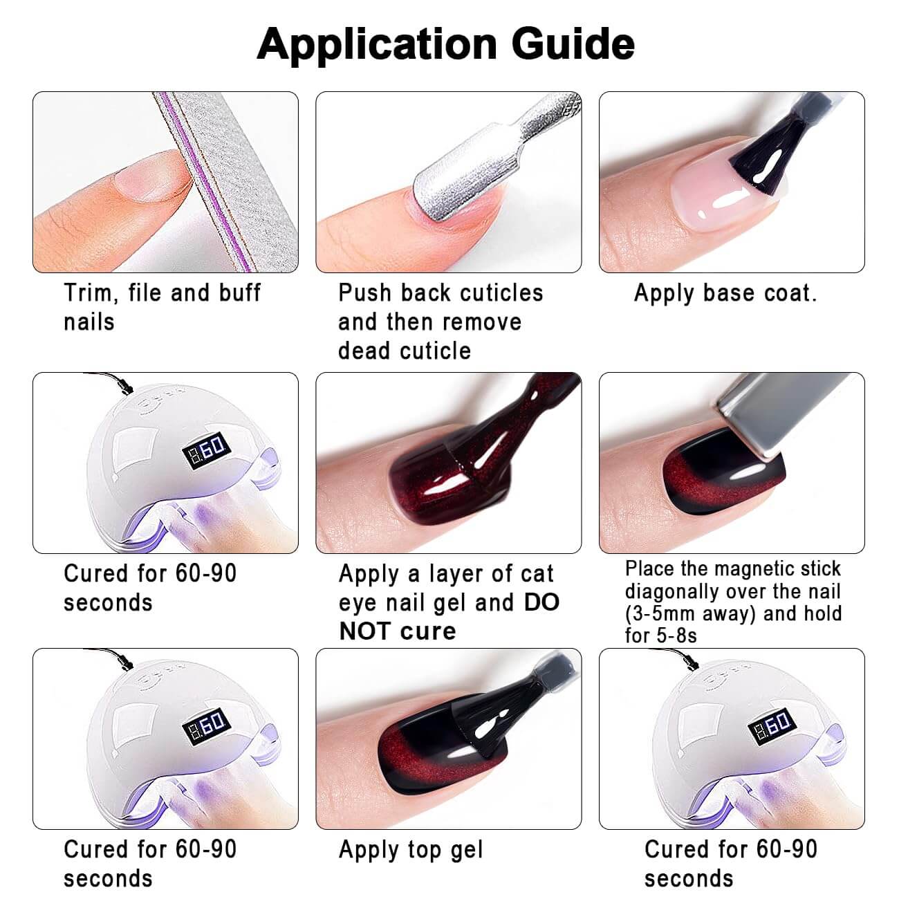 RARJSM ®Black Red Shiny Cat Eye Nail Gel Polish 15ml