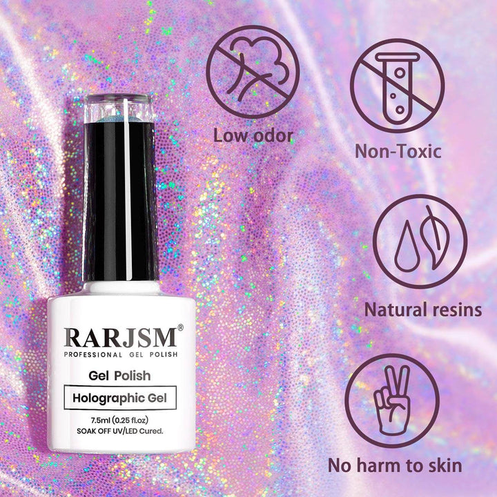 RARJSM ®Blue Glitter Holographic Gel Nail Polish-7.5ml