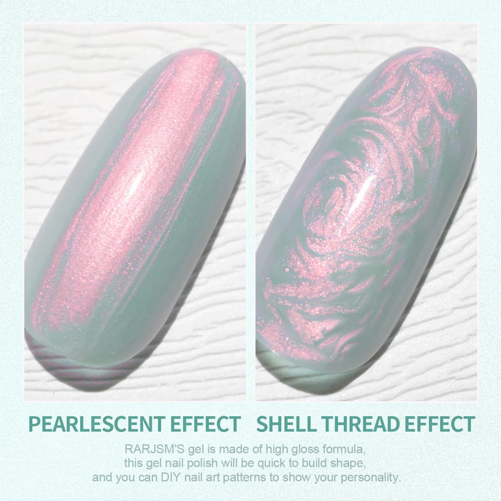RARJSM ® Blue Pearlescent Thread pearl gel nail polish 7.5ml #390