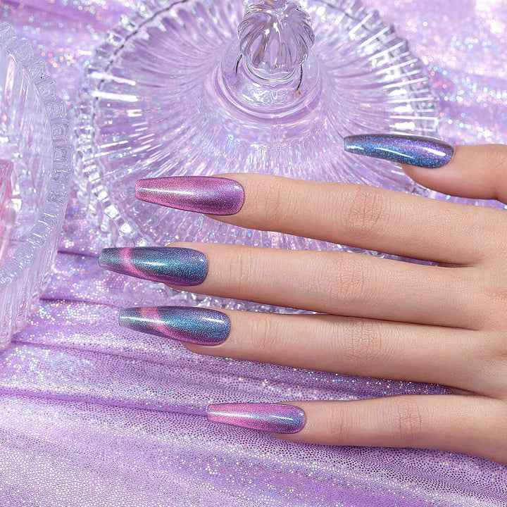 RARJSM ®Blue Purple Multi Color 9D Diamond Galaxy Cateye Gel Polish