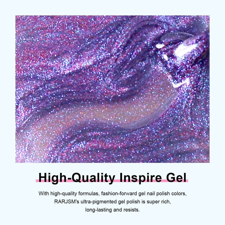 RARJSM ®Blue Purple Multi Color 9D Diamond Galaxy Cateye Gel Polish