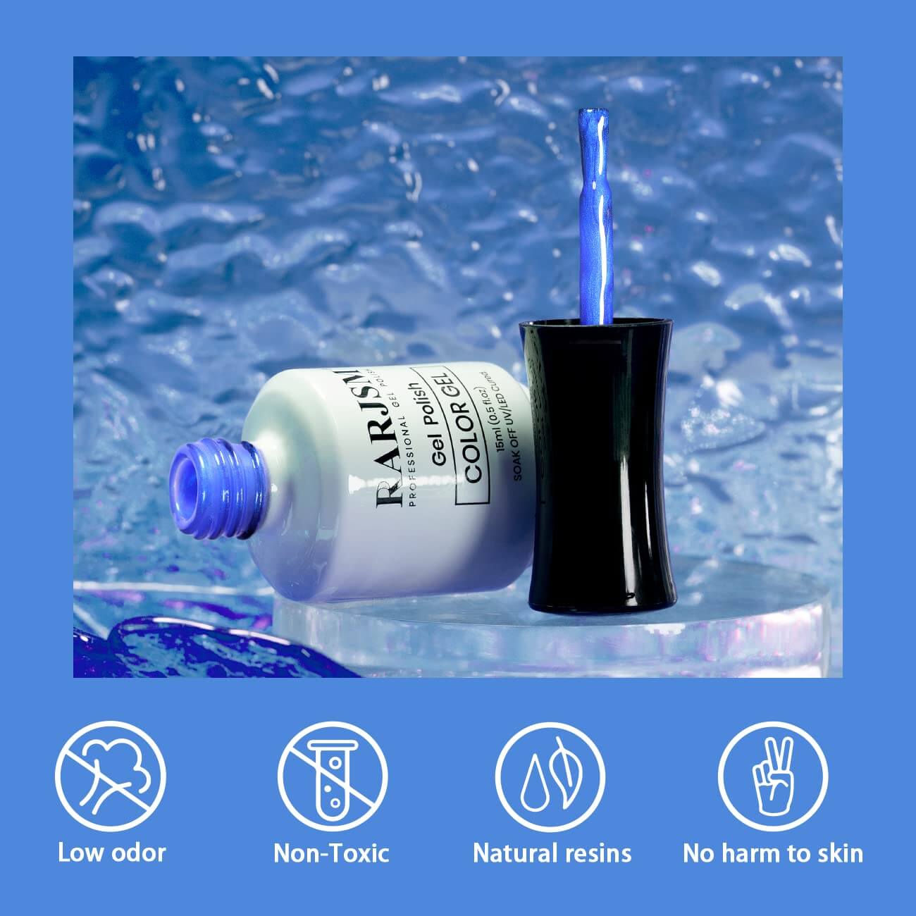 RARJSM ® Blue to Pink Color Changing Thread pearl gel nail polish 15ml