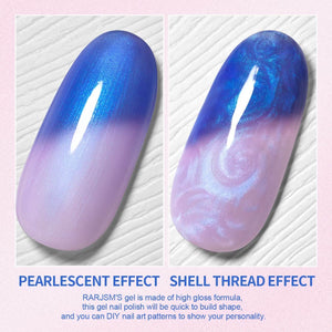 RARJSM ® Blue to Pink Color Changing Thread pearl gel nail polish 15ml