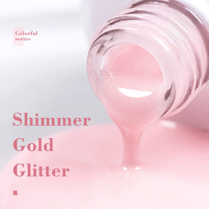 RARJSM ® Bubbly Pink Jelly Shimmer Gel Nail Polish 15ml #532