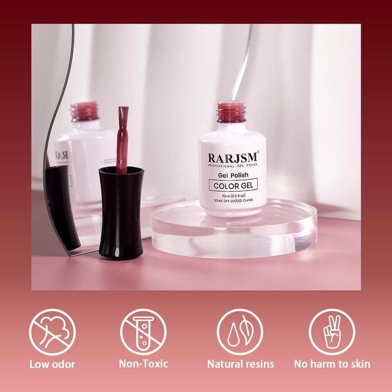 RARJSM ®Burgundy Red to Pink color changing gel nail polish