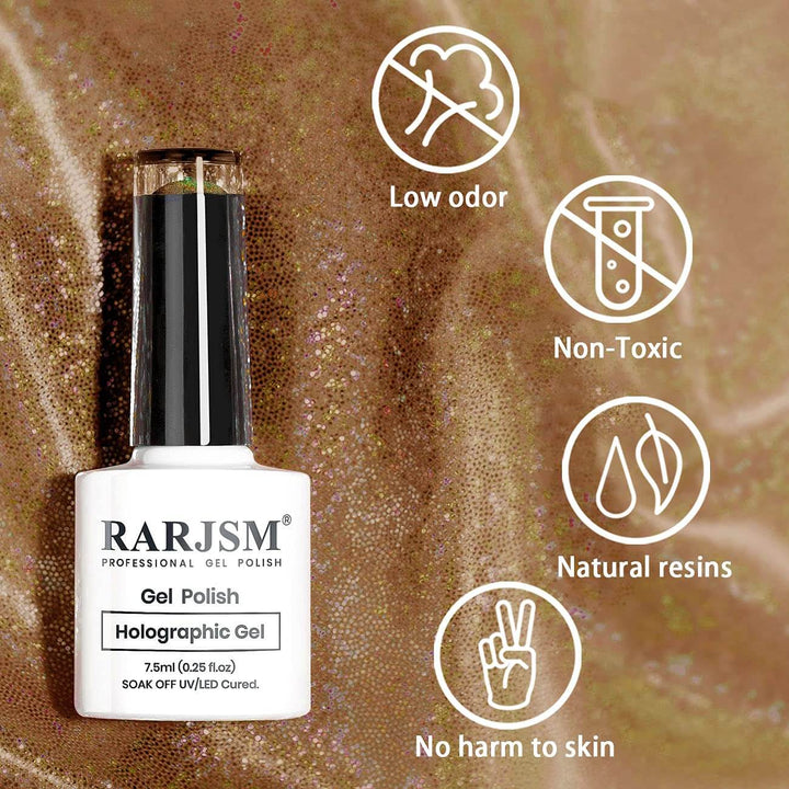 RARJSM ® Caramel Brown Holographic Gel Nail Polish 7.5ml