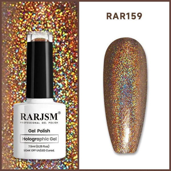 RARJSM ® Caramel Brown Holographic Gel Nail Polish 7.5ml