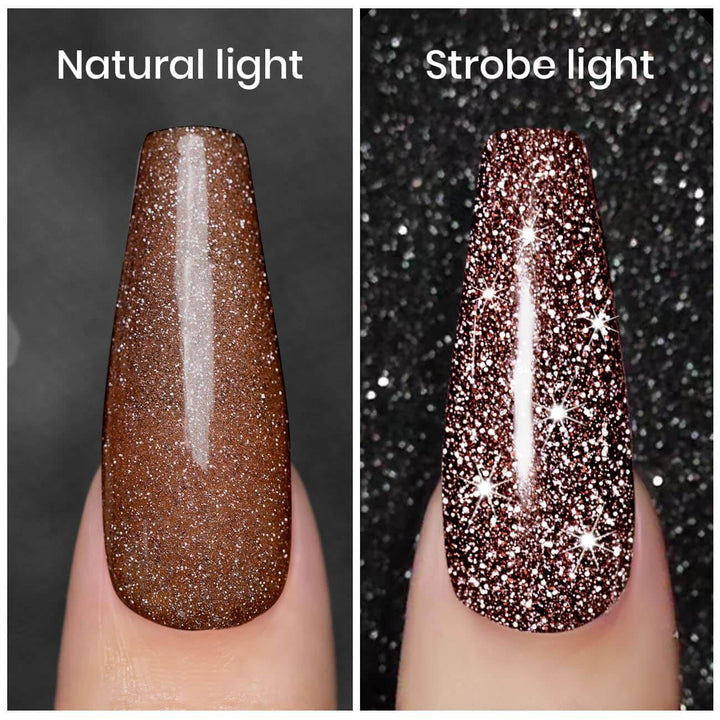 Caramel Brown Sparkle Color | RARJSM ®Reflective Glitter Gel Nail Polish | 7.5ml #218