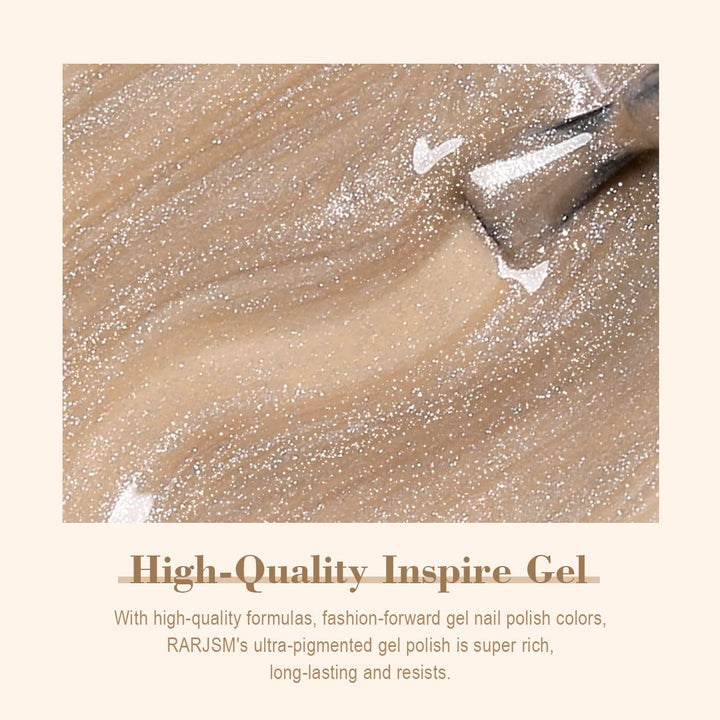 RARJSM ®Champagne Gold Velvet french Jelly Cat Eye Gel Polish 15ml