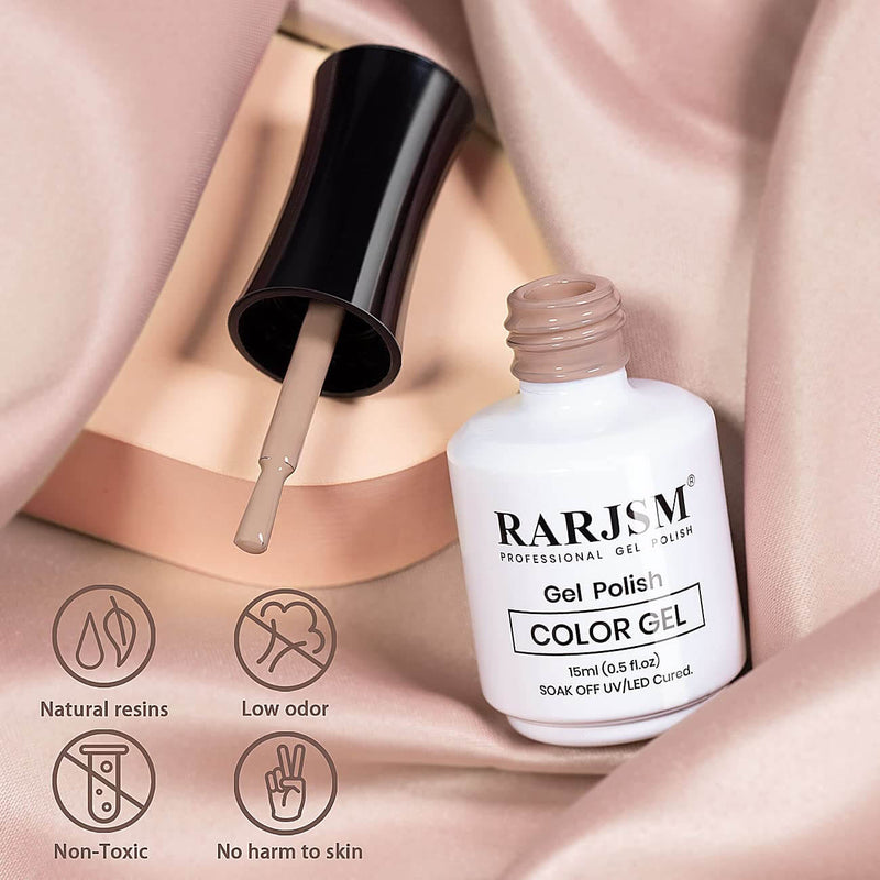 RARJSM Chocolate Brown RAR383 gel polish bottle 15ml with warm earthy creamy finish swatch TPO HEMA free
