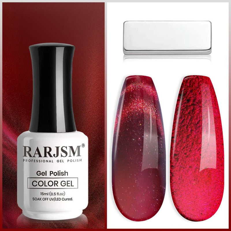Christmas Red Cat Eye Gel Polish RAR719 Bottle Detail