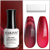 Christmas Red Glitter Shiny Cat Eye Gel Polish TPO HEMA Free 15ml #719