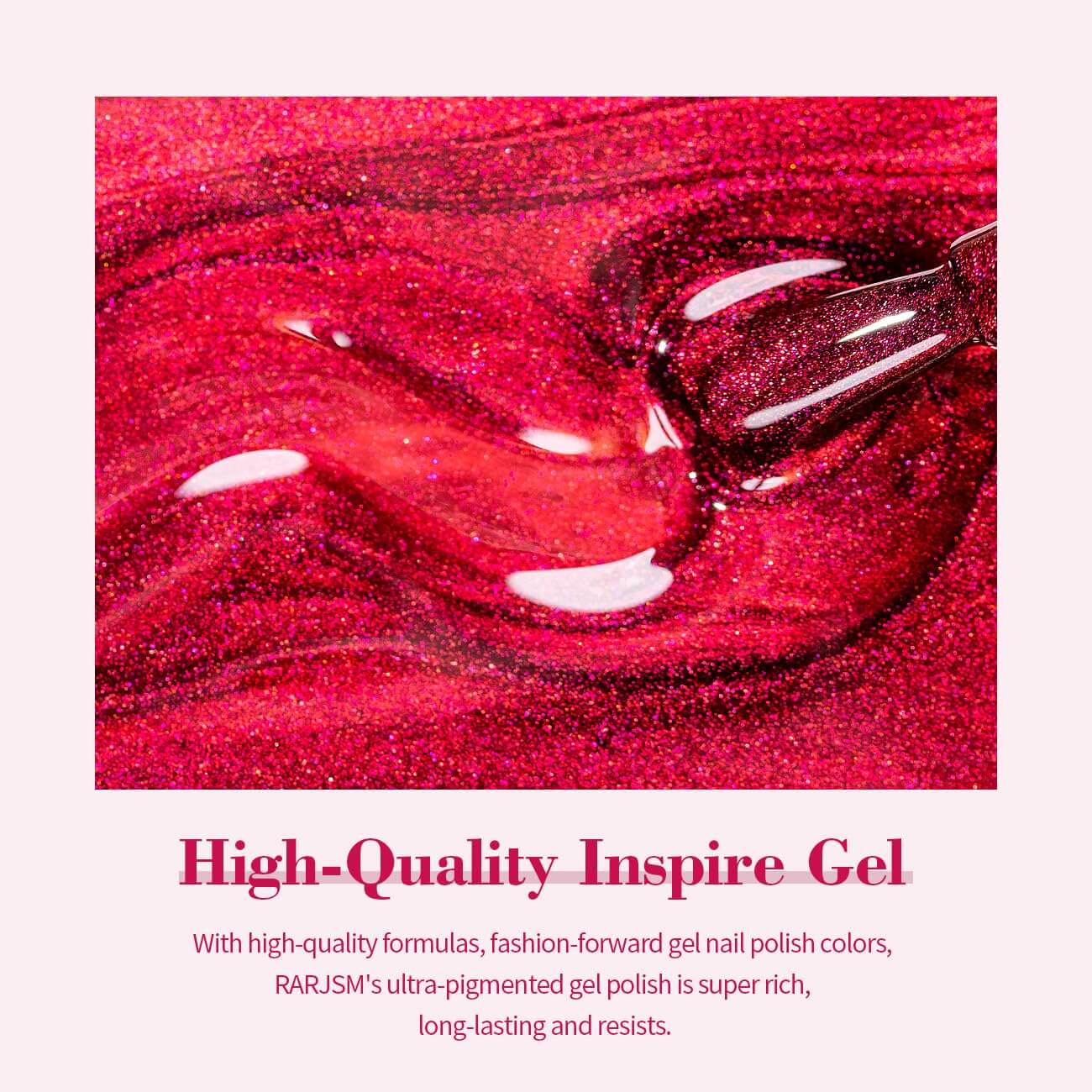 Christmas Red Glitter Cat Eye Gel Polish for Festive Holiday Nails