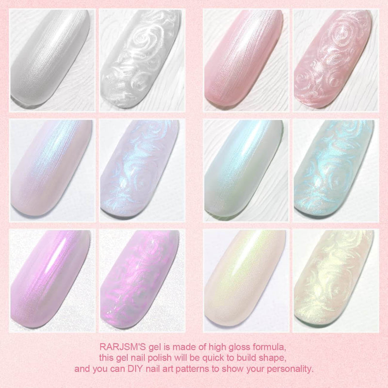 RARJSM® Classic Series Thread Pearl Gel Nail Polish 6 Colors Set