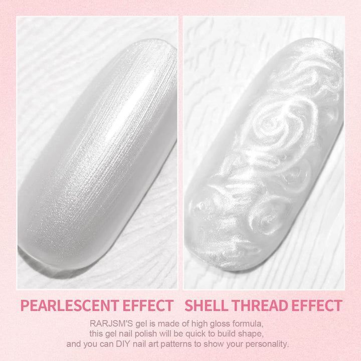 RARJSM® Classic Series Thread Pearl Gel Nail Polish 6 Colors Set