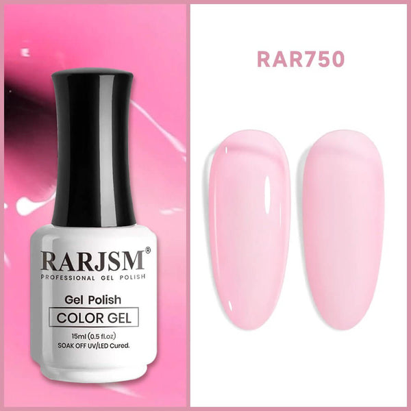 Clear Light Pink Nude Gel Nail Polish 15ml #750 - RARJSM