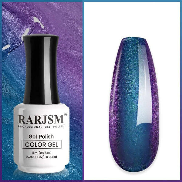Dark Blue to Purple | RARJSM ®Holographic Chameleon Gel Nail Polish | 15ml #583 - RARJSM