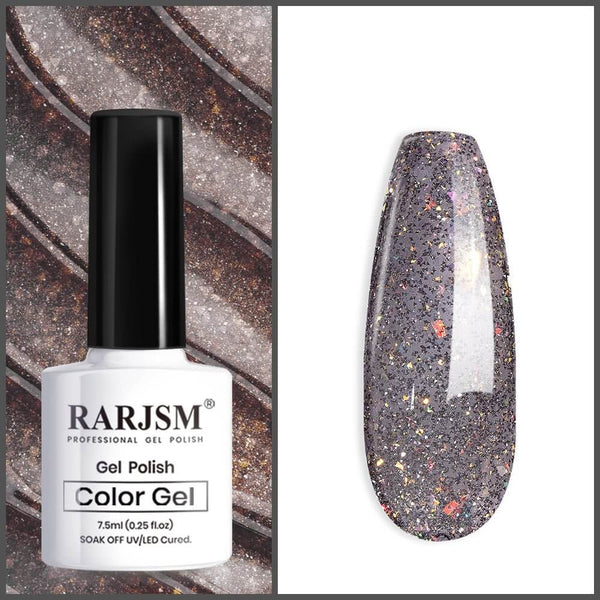 Dark Gray |RARJSM ® Brilliant fireworks Glitter Gel Nail Polish | 7.5ml #709 - RARJSM