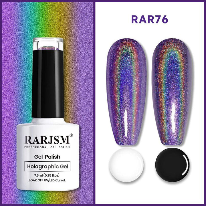 Dark Purple Holographic Gel Nail Polish 7.5ml #76 - RARJSM