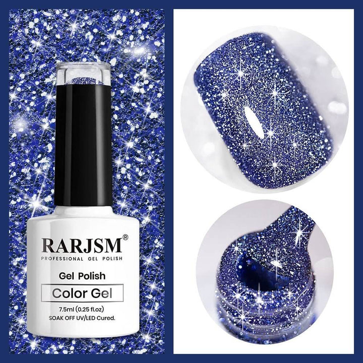 Elegant Blue Sparkle | RARJSM ®Reflective Glitter Gel Nail Polish | 7.5ml #89