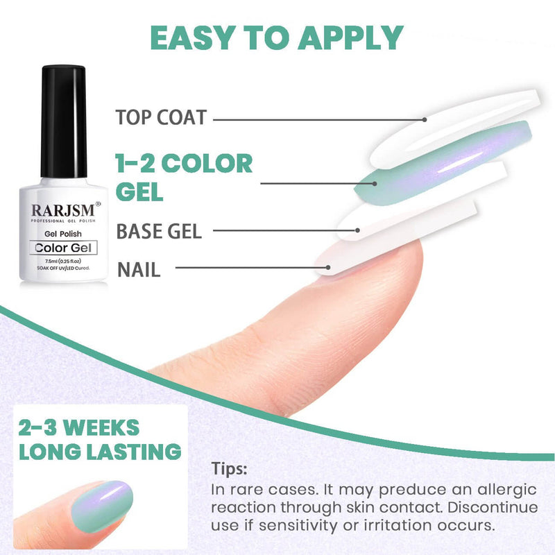 RARJSM ® Elf Series Pearl Thread pearl gel nail polish 6 Colors Set
