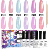 Rarjsm Fantasy Purple, pink & blue series Thread pearl gel nail polish