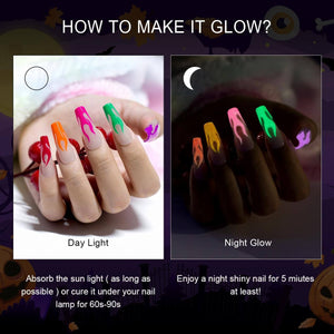 🎃Flash Sale🔥RARJSM ® Halloween Girls-6 Colors luminous Glow In The Dark Gel nail Polish Set｜7.5ml 6pcs