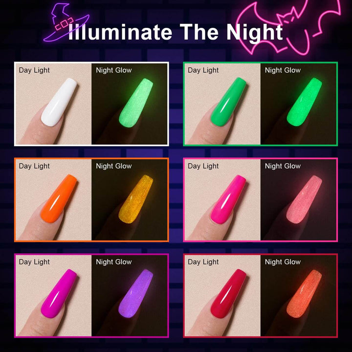 🎃Flash Sale🔥RARJSM ® Halloween Girls-6 Colors luminous Glow In The Dark Gel nail Polish Set｜7.5ml 6pcs