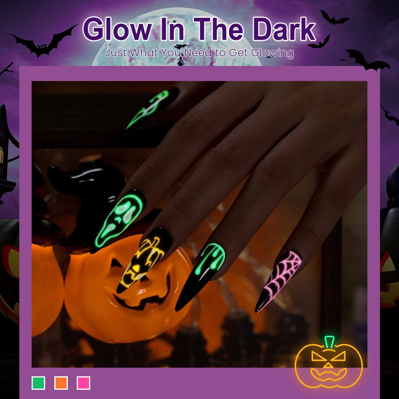 🎃Flash Sale🔥RARJSM ® Halloween Girls-6 Colors luminous Glow In The Dark Gel nail Polish Set｜7.5ml 6pcs