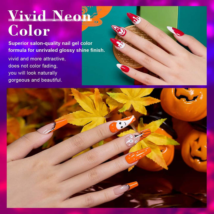 🎃Flash Sale🔥RARJSM ® Halloween Girls-6 Colors luminous Glow In The Dark Gel nail Polish Set｜7.5ml 6pcs